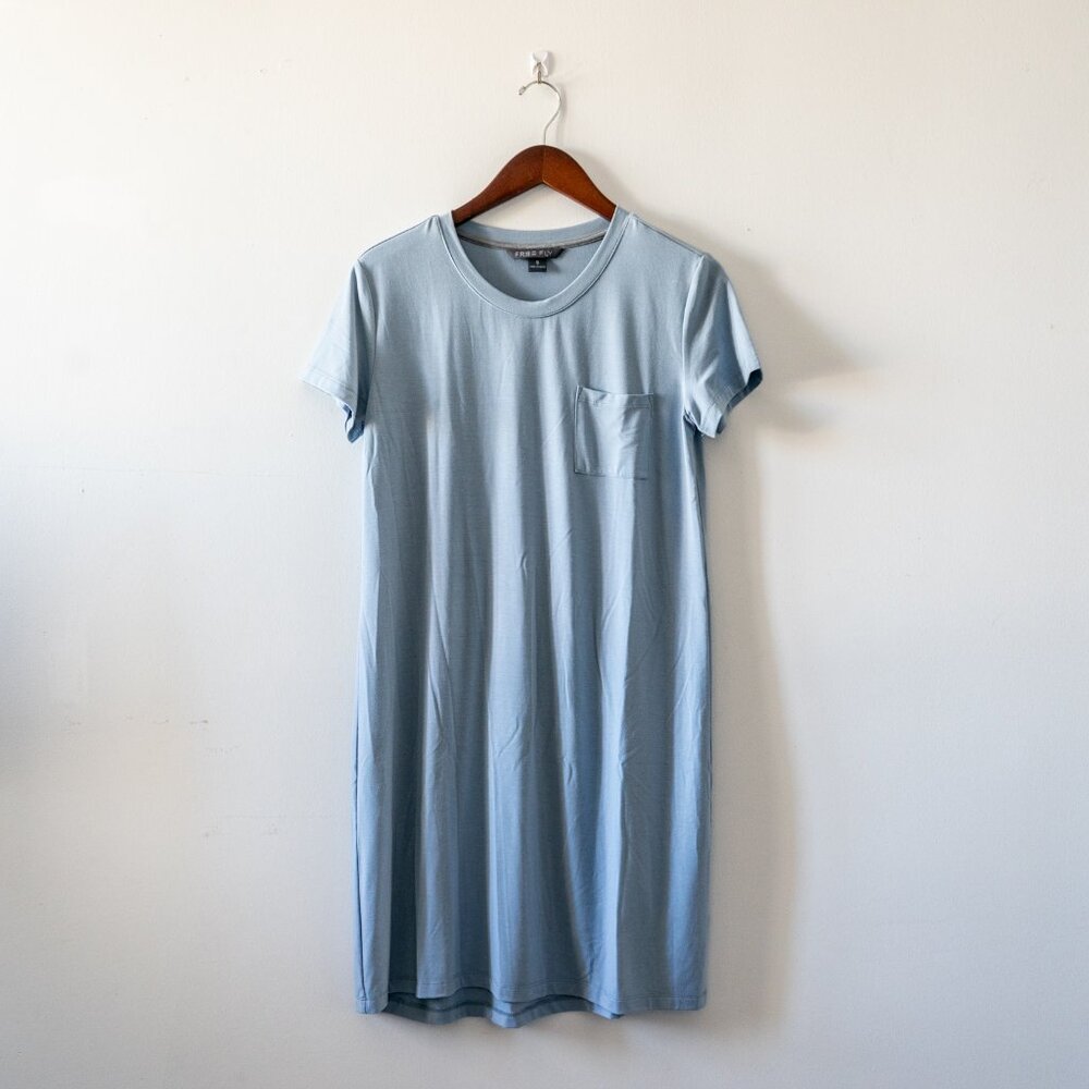 FreeFly Apparel Women's Bamboo Flex Pocket Jersey T-Shirt Dress Sz S